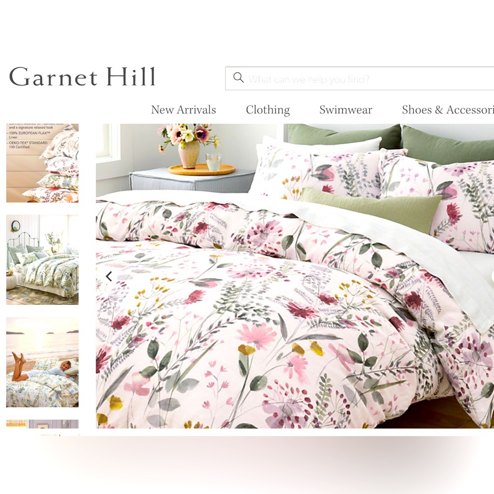 Garnet Hill Relaxed-Linen Duvet Covet - King/Cal King